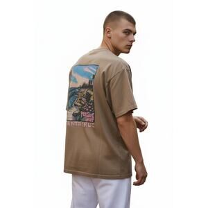 Santa Cruz Pleasure Point T Shirt Men’s Large Brown Scenic Back Graphic Skate